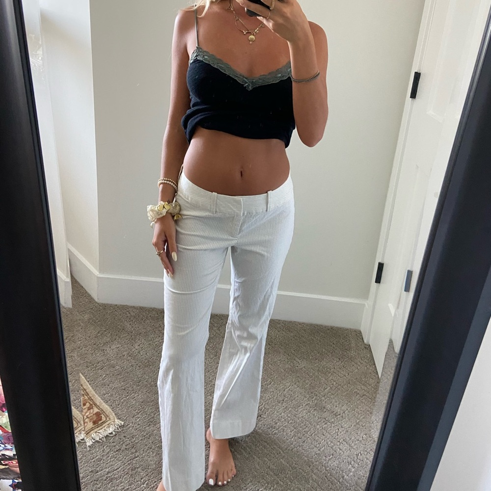 White Pinstripe Pants